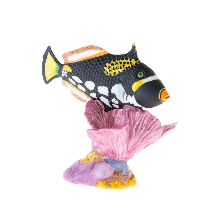 Franklin Mint Hand Painted Fine Porcelain Exotic Fish Sculpture
