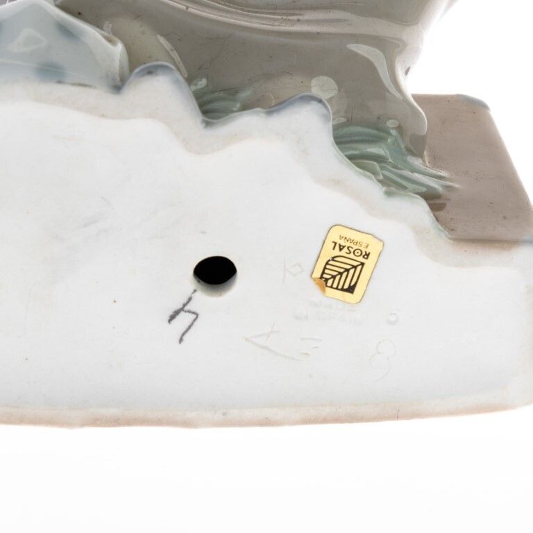 Mid Century Rosal Spanish Porcelain Sculpture Of A Girl With Goose In The Style Of Lladro photo furniture