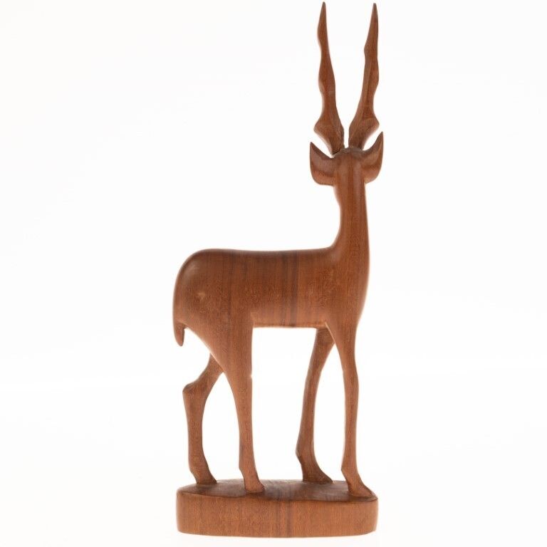 Mid Century African Wood Antelope Carving photo furniture