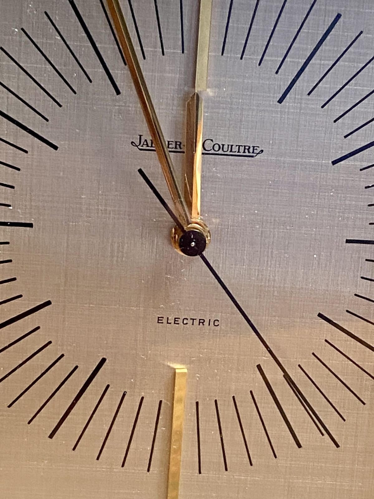 Jaeger Lecoultre 5051 Jlc Jaeger Art Deco Swiss Large Mantel Table Clock Gold Gilt Brass Reverso Polaris Master Control Jaeger Le Coultre Lic Ato 1970 photo vintage