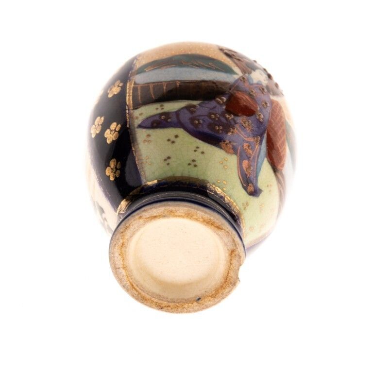 Antique Japanese Hand Painted Satsuma Pottery Vase Depicting A Lady In Kimono Meiji Period photo furniture