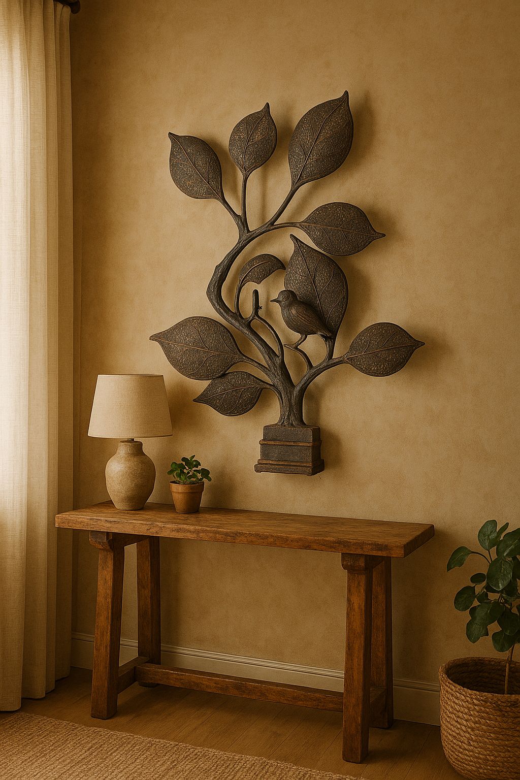 Antique Indian Handcrafted Metal Birds & Leaves Sculptures & Home Decor From 1900s photo 695.0