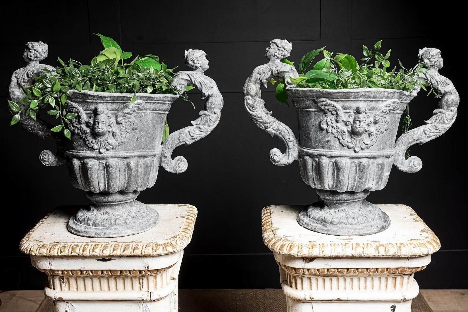 Pair Of William And Mary Lead Urns