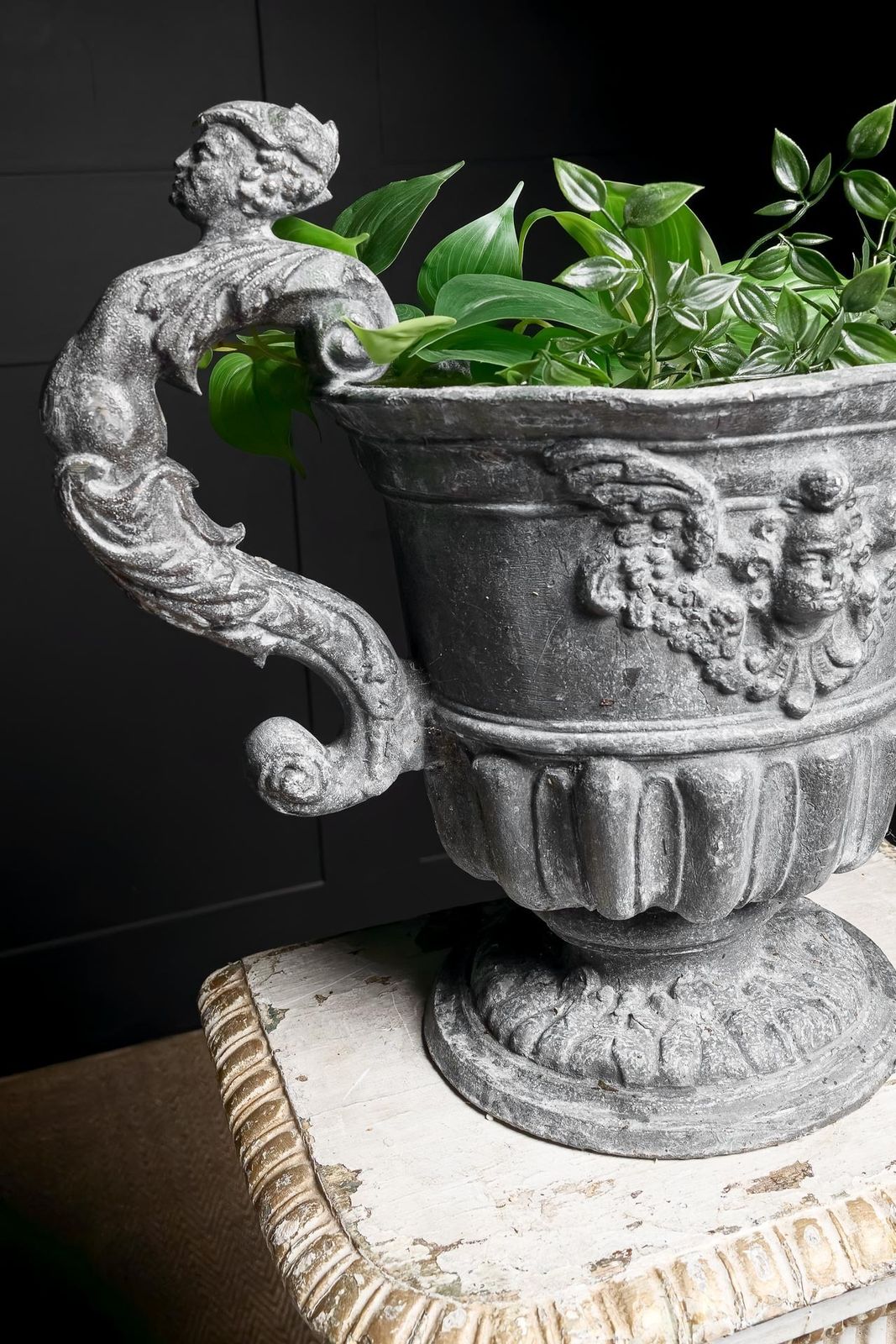 Pair Of William And Mary Lead Urns photo furniture
