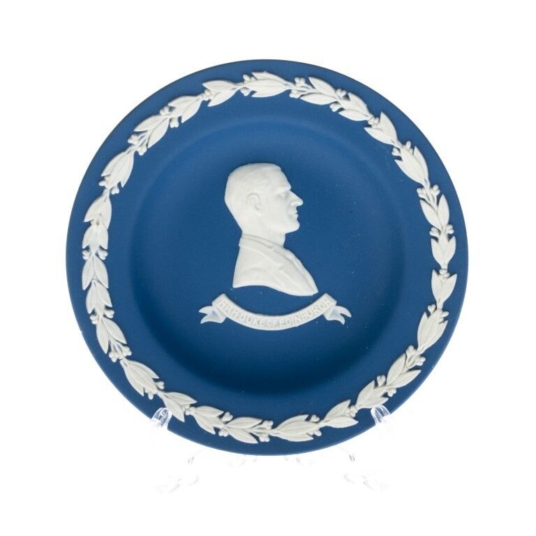 Wedgwood Portland Blue Jasperware Ceramic Porcelain Duke Of Edinburgh Bas Relief Plate