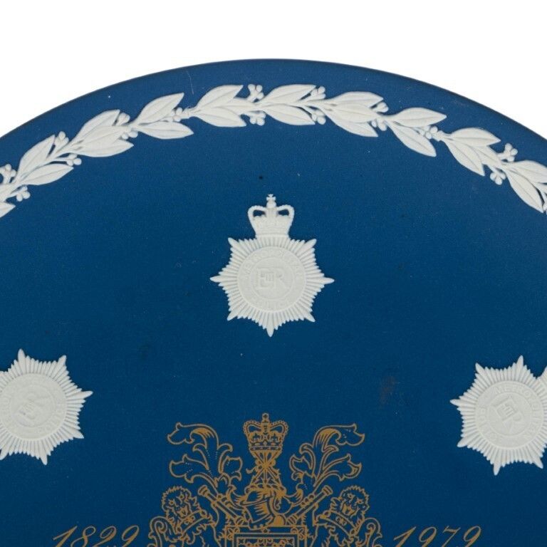 Wedgwood Portland Blue Jasperware Ceramic Porcelain Plate For The Metropolitan Police photo for sale
