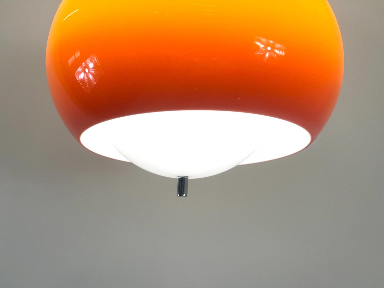 Space Age Meblo Lamp / Orange Pendant Lamp / Meblo Yugoslavia 70s / Ball Lamp / Futuristic Ceiling Light / Adjustable Lamp photo buy