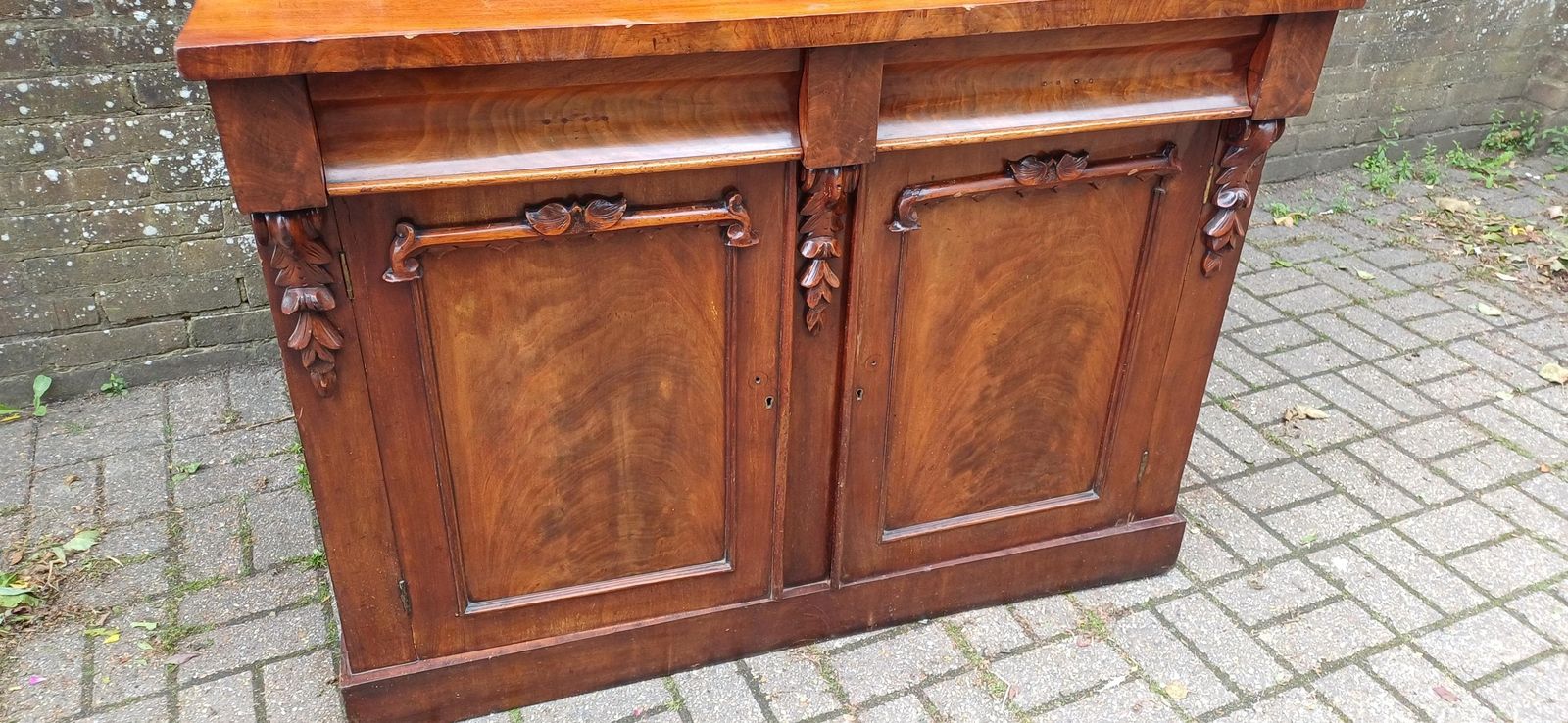 Antique Victorian Mahogany Sideboard Buffet Cabinet | Carved Mirror Back | English 19th Century Furniture photo buy