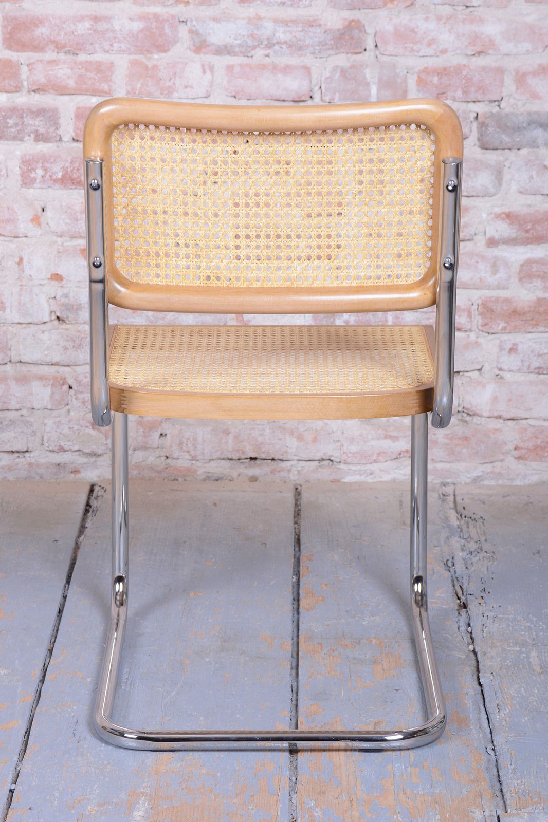 Furniture Restored Bauhaus Cesca Chair, By Marcel Breuer, Chrome, Beech, Italy, 1980s photo