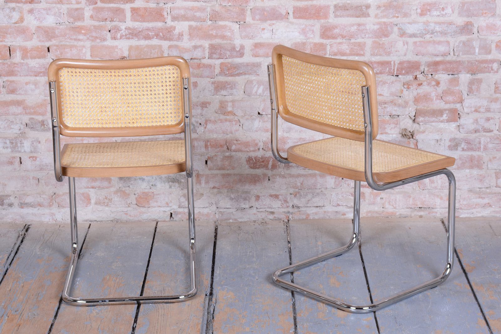 Pair Of Restored Bauhaus Cesca Chairs, By M. Breuer, Chrome, Beech, Italy, 1980s photo Furniture