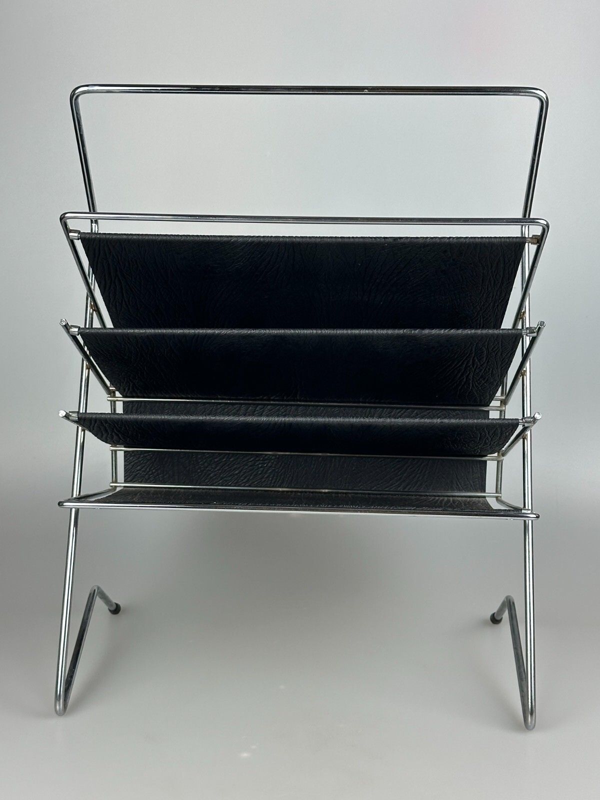 60s 70s Newspaper Holder Magazine Rack Metal Plastic Space Age photo Home Decor