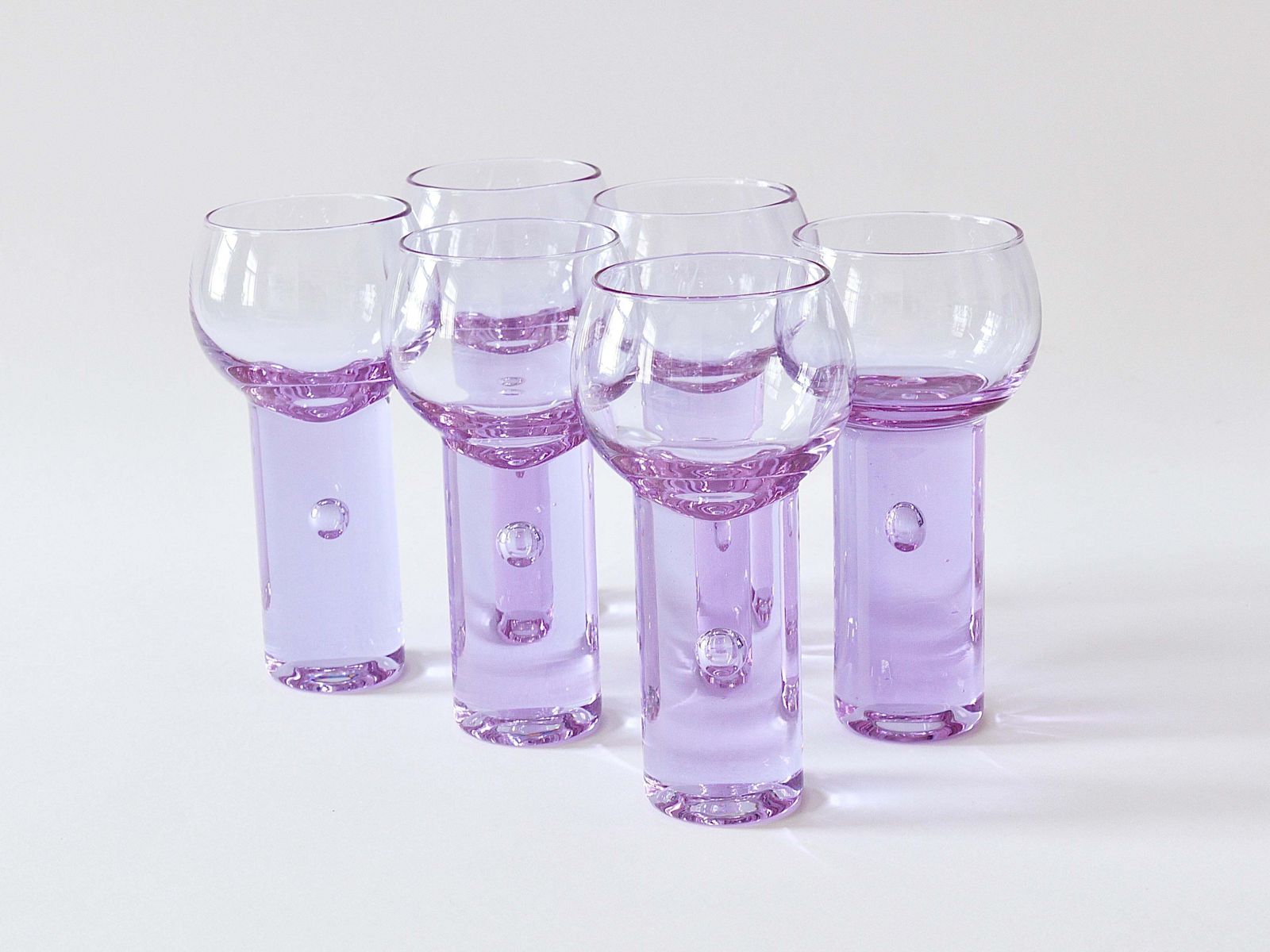 6 Sergio Asti Chameleon Aperitif Drinking Glasses, Arnolfo Di Cambio, Italy 1970 photo vinterior
