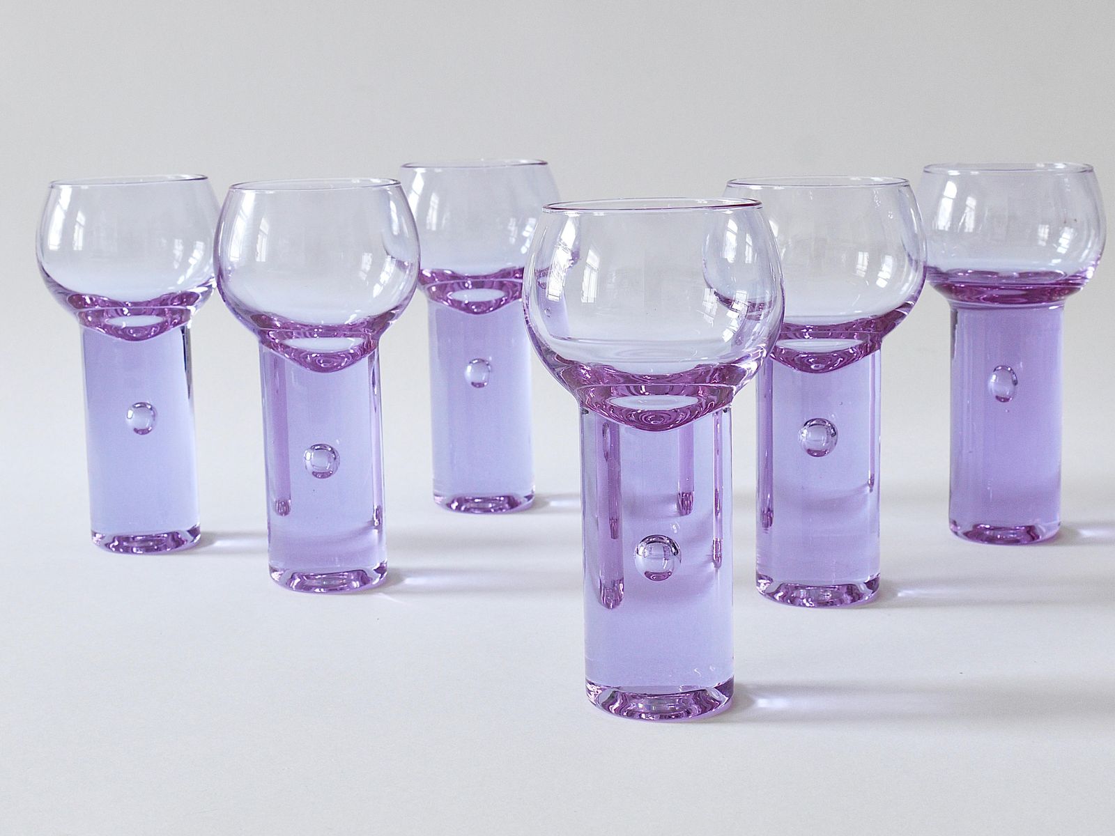 photo for sale 6 Sergio Asti Chameleon Aperitif Drinking Glasses, Arnolfo Di Cambio, Italy 1970