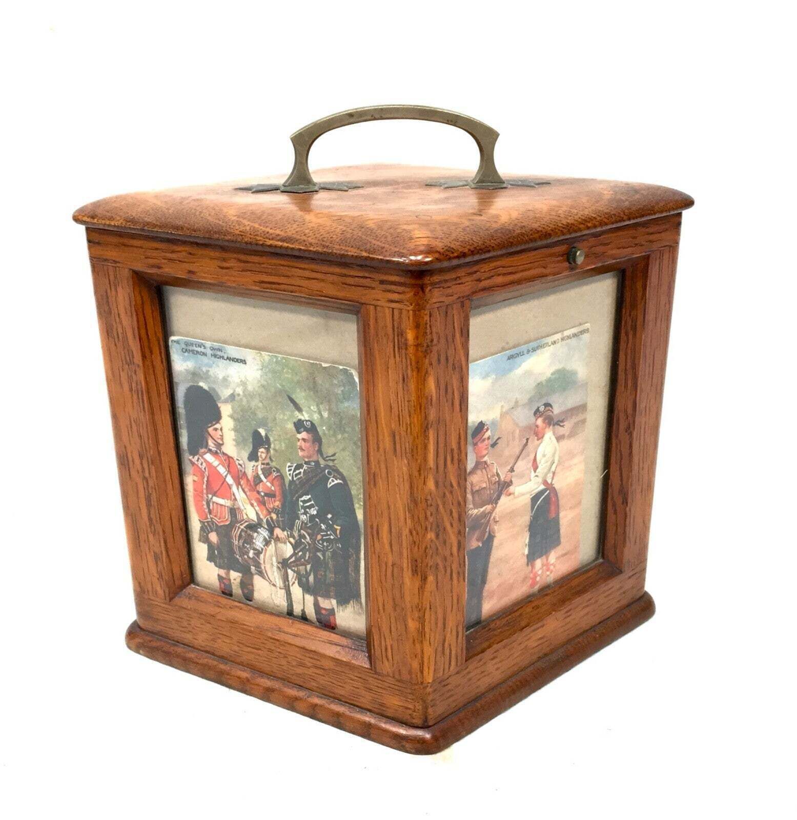 Antique Advertising Cigar Salesman Wooden Oak Travel Box / Display Case C.1893