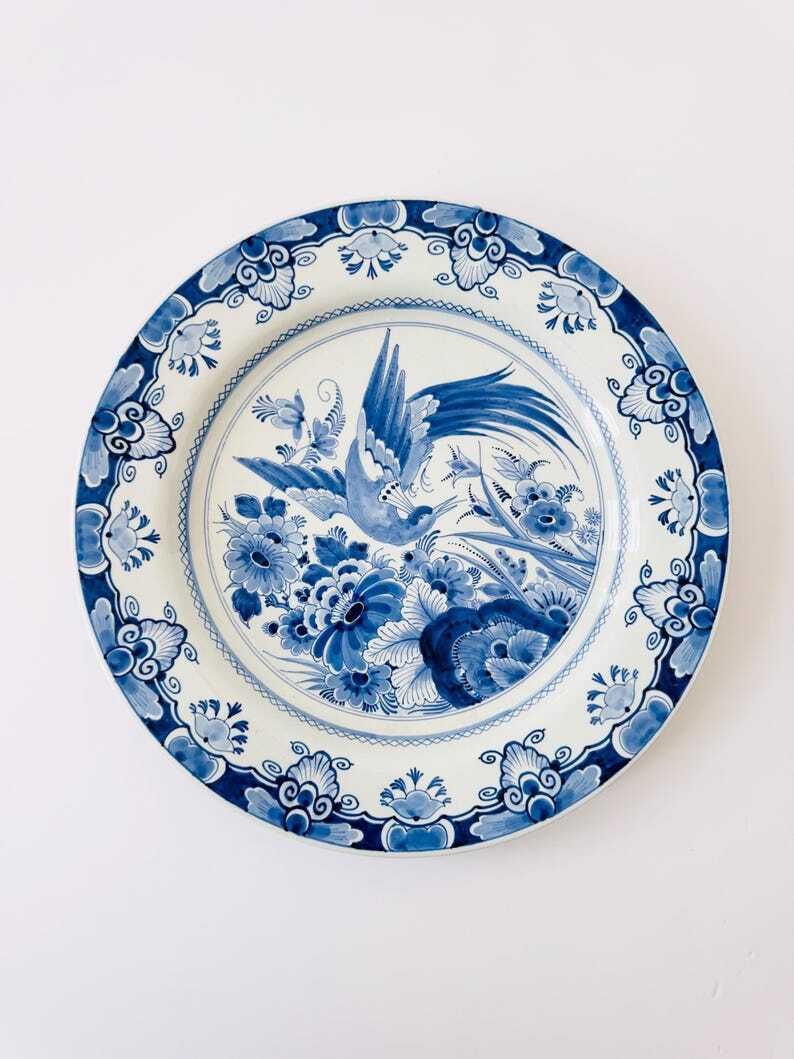 photo furniture Delft Bird Of Paradise Charger Plate, Wall Plate