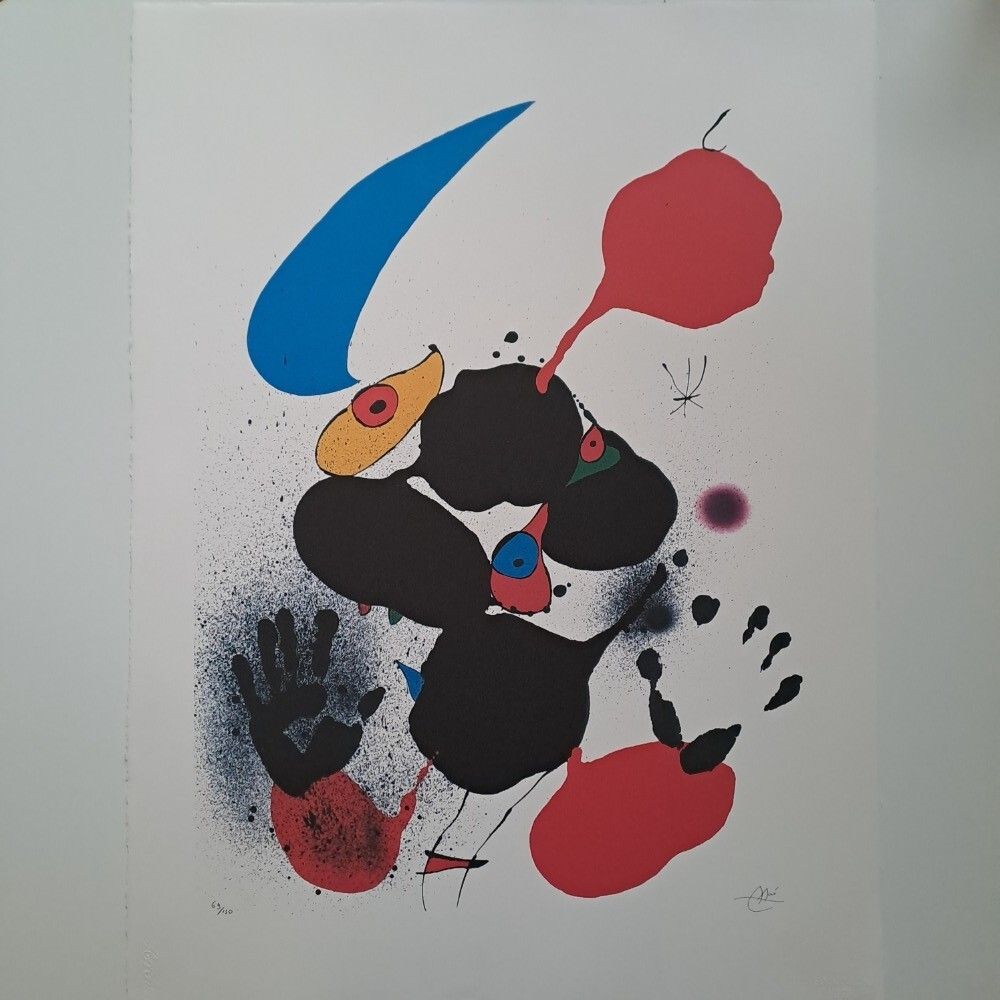 Joan Miró Gesigneerde Abstractie (Figuur) Certificaat photo furniture