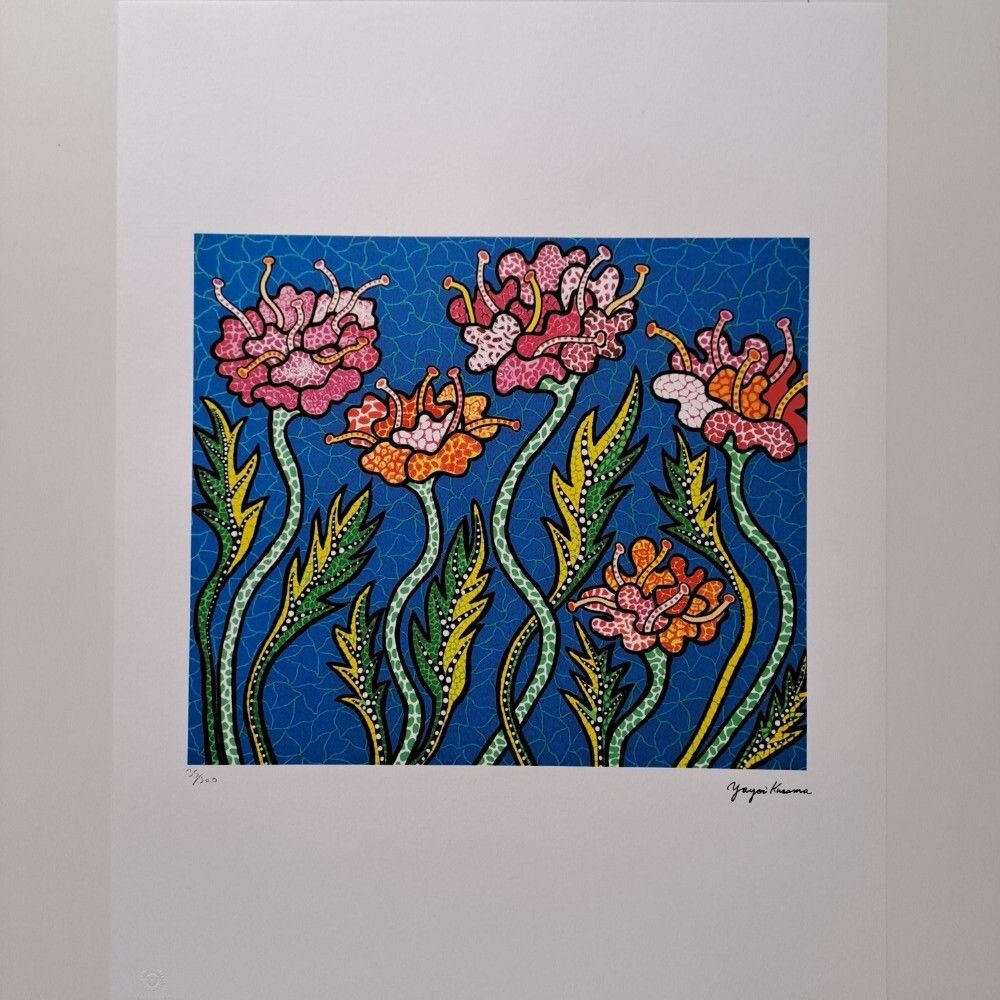 Yayoi Kusama Signed Flowers Certificate photo for sale