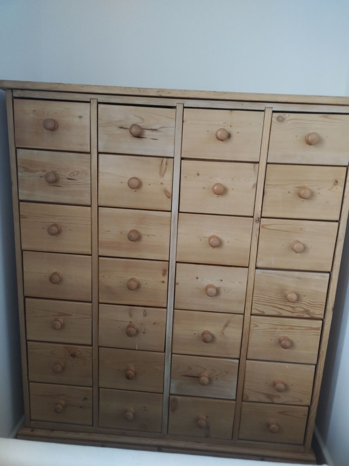Set Of 28 Pine Drawers Unique Hand Made Dovetailed photo for sale