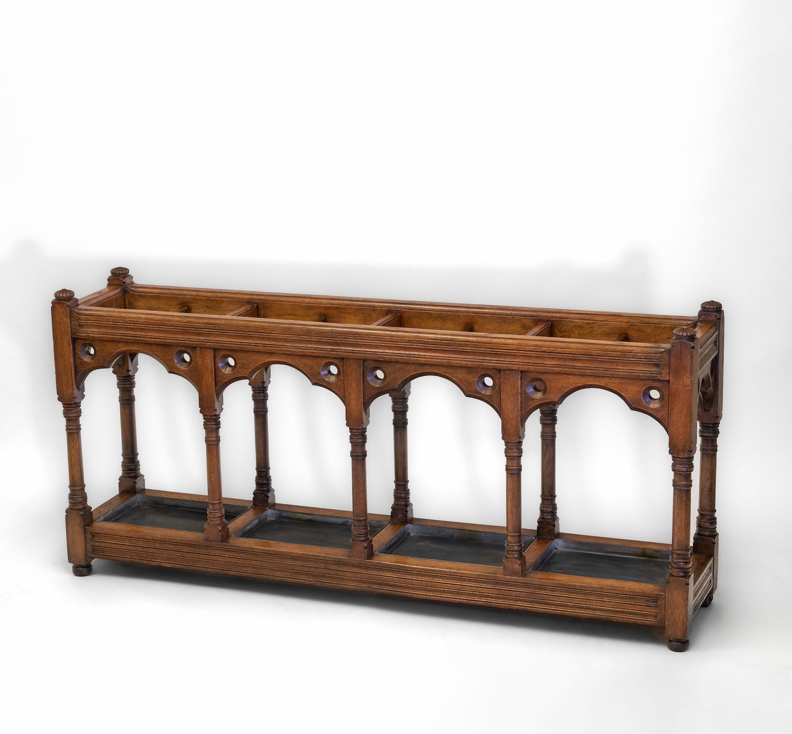 photo buy Impressive Victorian Gothic Revival Country House Oak Umbrella Stick Stand