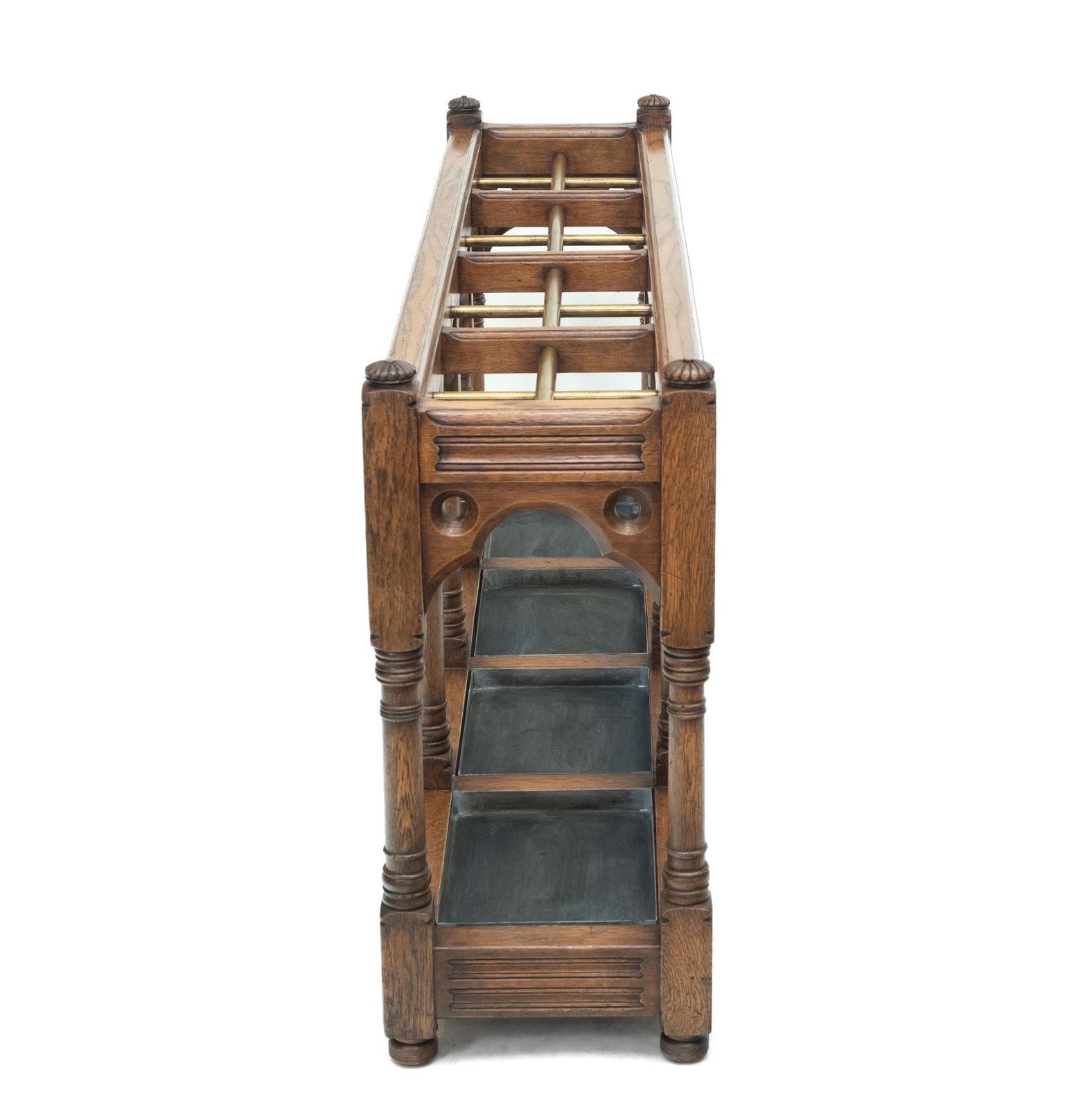 2750.0 Impressive Victorian Gothic Revival Country House Oak Umbrella Stick Stand photo