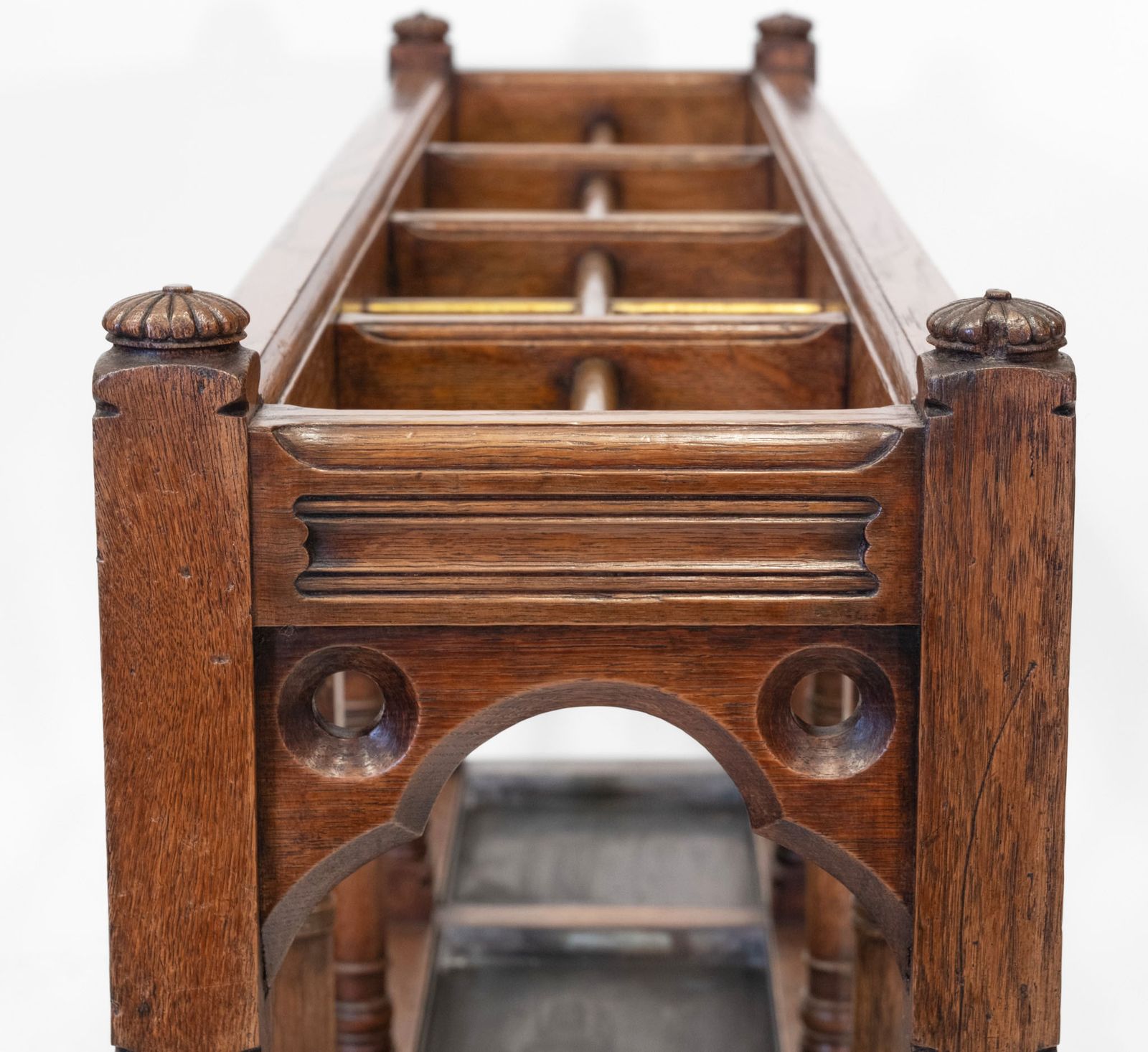 Impressive Victorian Gothic Revival Country House Oak Umbrella Stick Stand photo Home Decor