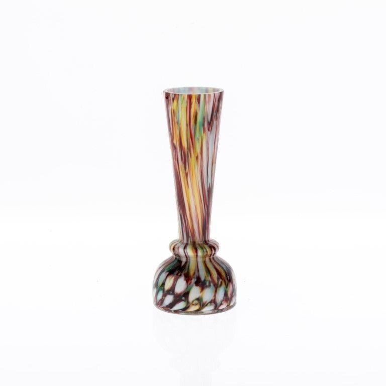 Antique Art Deco Bohemian Franz Welz Splatter Hand Blown Glass Harlequin Vase photo Home Decor
