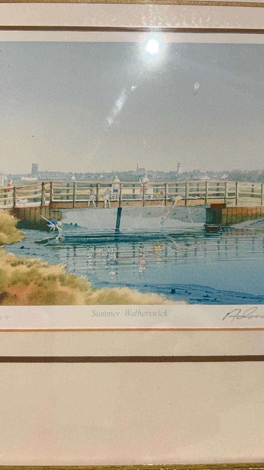 Signed Print “Summer Walberswick” By Adrian Wincup – Coastal Watercolour Scene photo 69.0