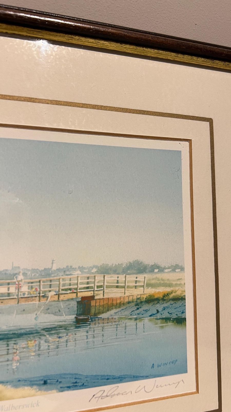 Signed Print “Summer Walberswick” By Adrian Wincup – Coastal Watercolour Scene photo buy