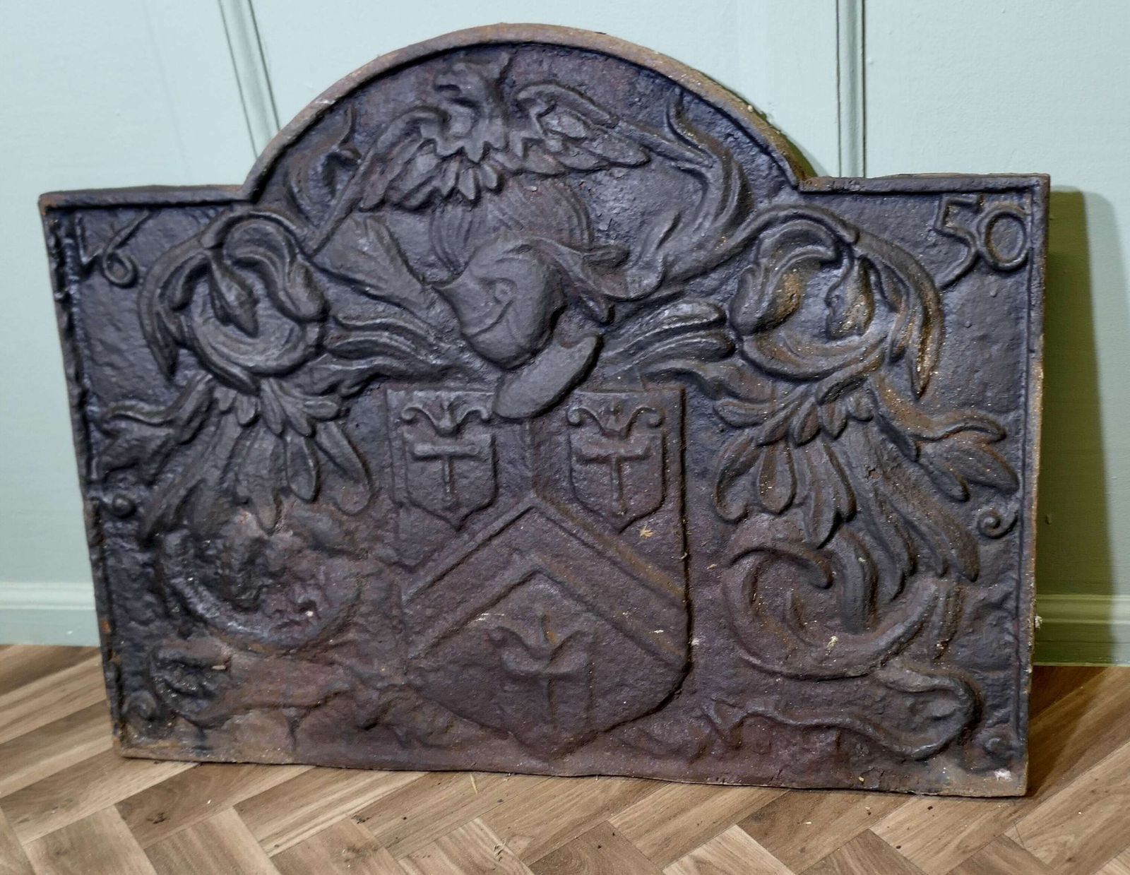 French Arch Top Fire Back. Armour And Eagle photo vintage