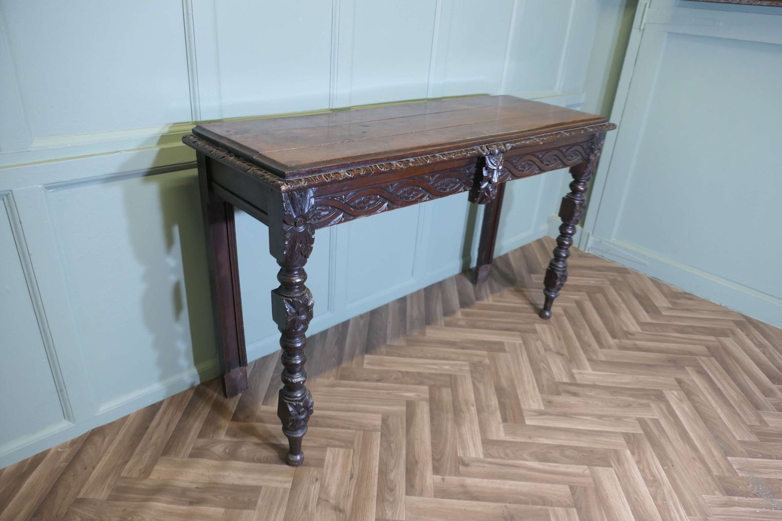 Gothic Carved Country Oak Hall Table photo Furniture