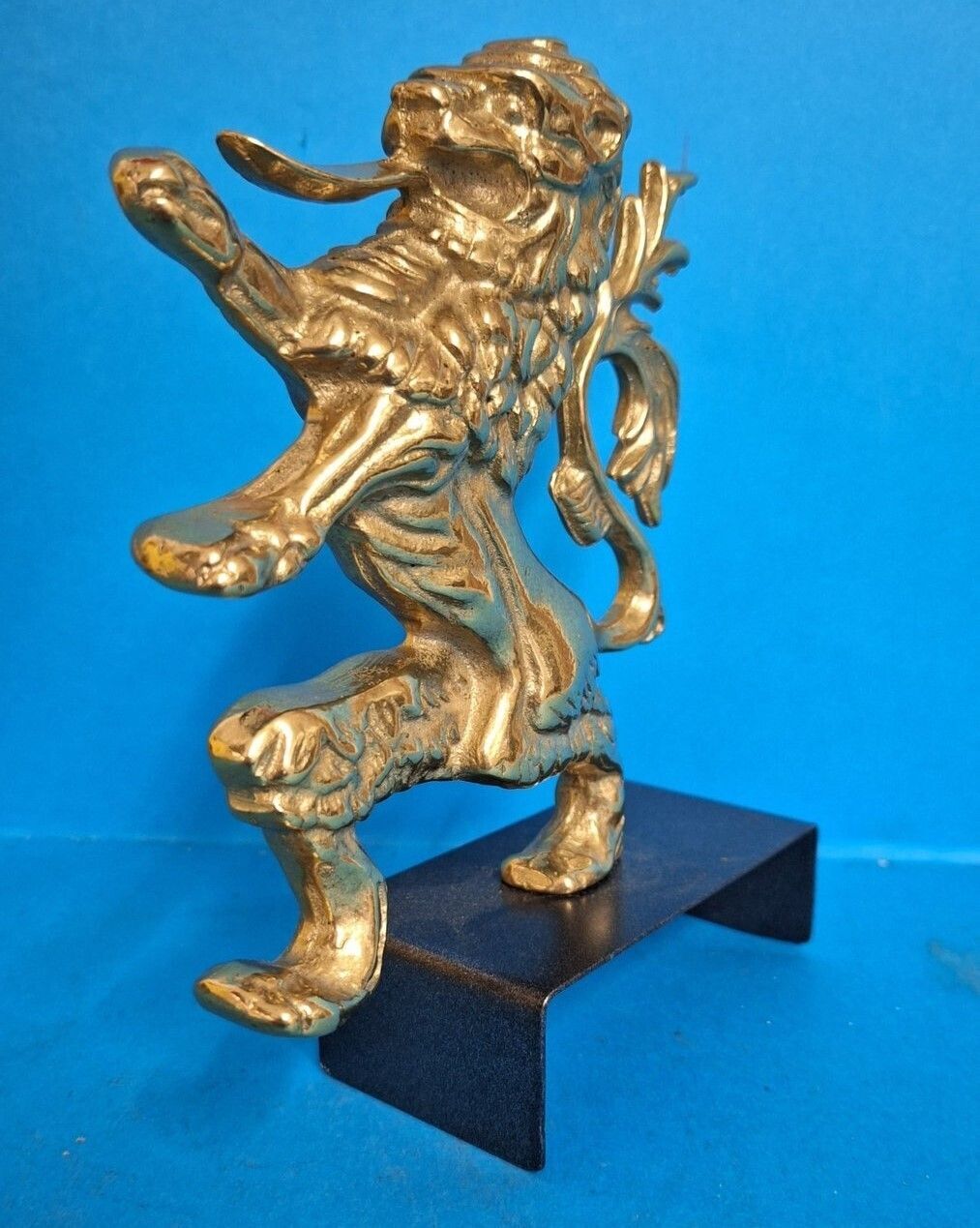 Rare Brescia Rampant Lion Emblem Mascot 1000 Mille Miglia Road Racing Gold Lion Mascot Italy photo for sale