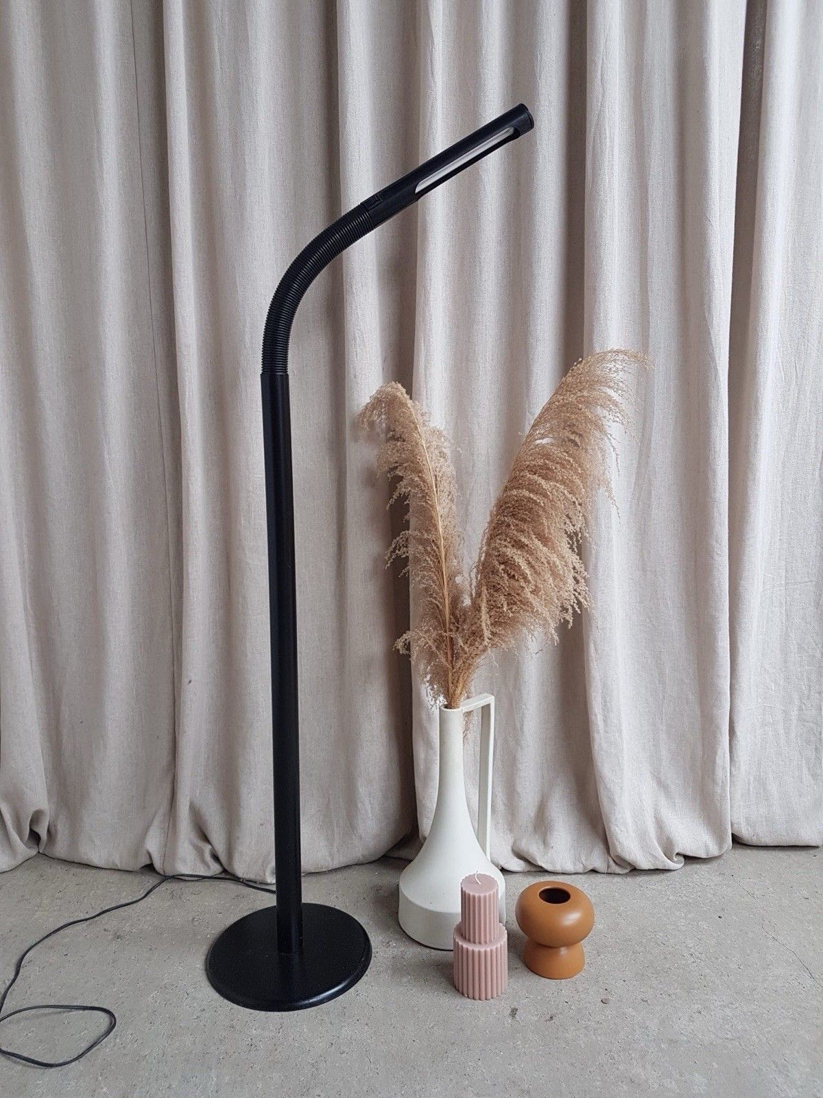 Vtg Late Mid Century Floor Danish Bendy Cobra Floor Lamp By A/S Lyfa R877