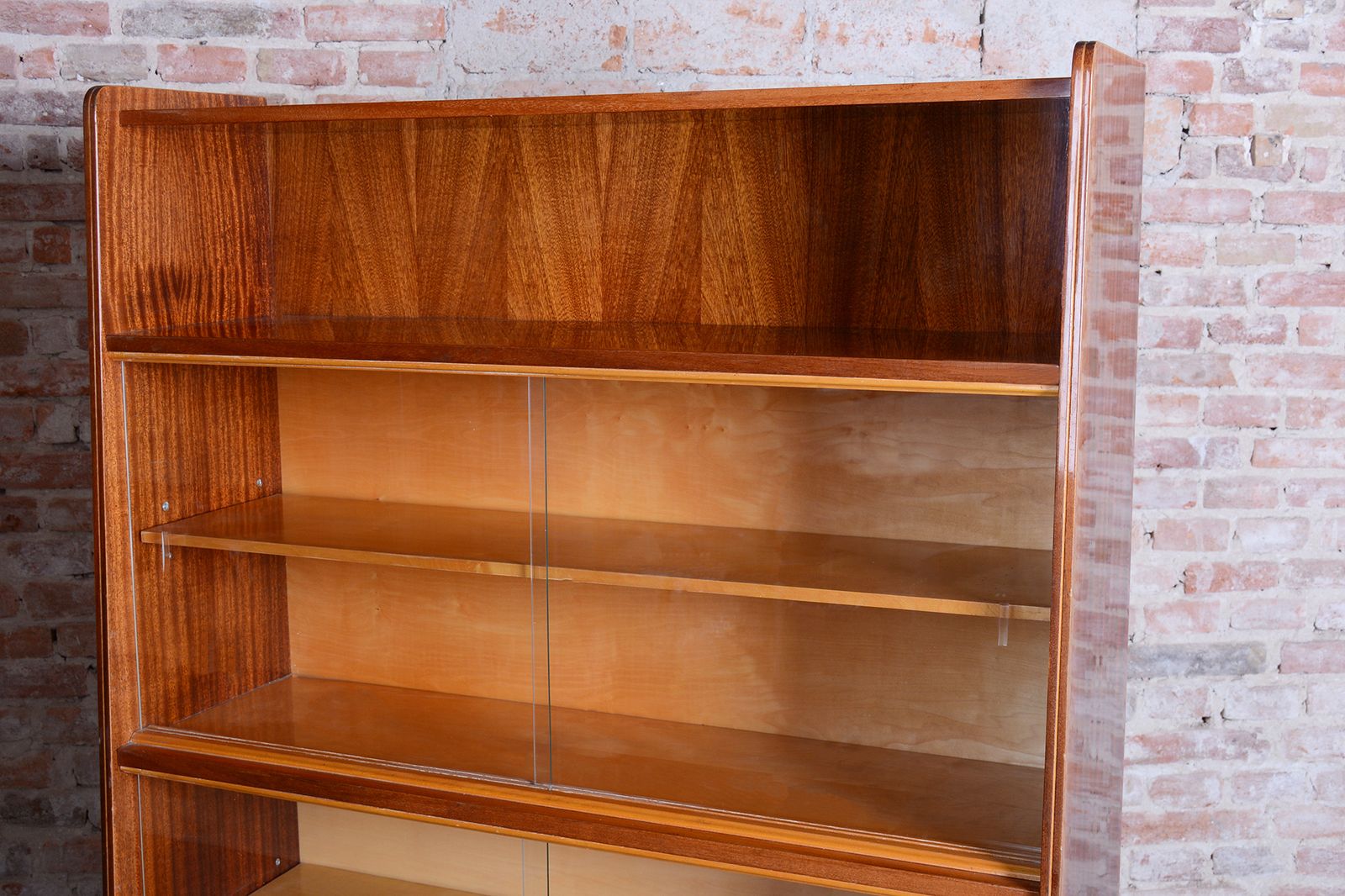 Original Mid Century Display Cabinet, By Nový Domov, Mahogany, Czech, 1950s photo vintage