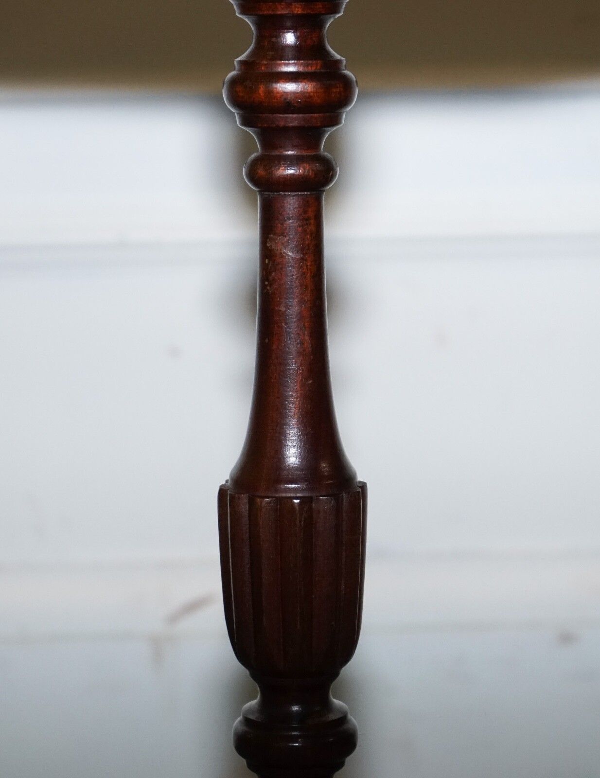 Lovely Vintage Brown Gold Leather Top Plant Wine Side Stand On Tripod Feet photo buy