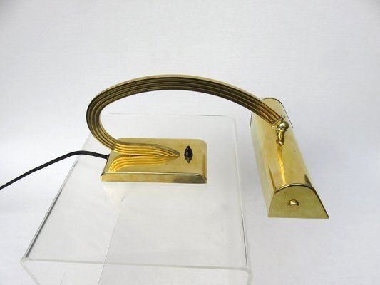 Elegant Art Deco Piano Lamp In Polished Brass, 1920s