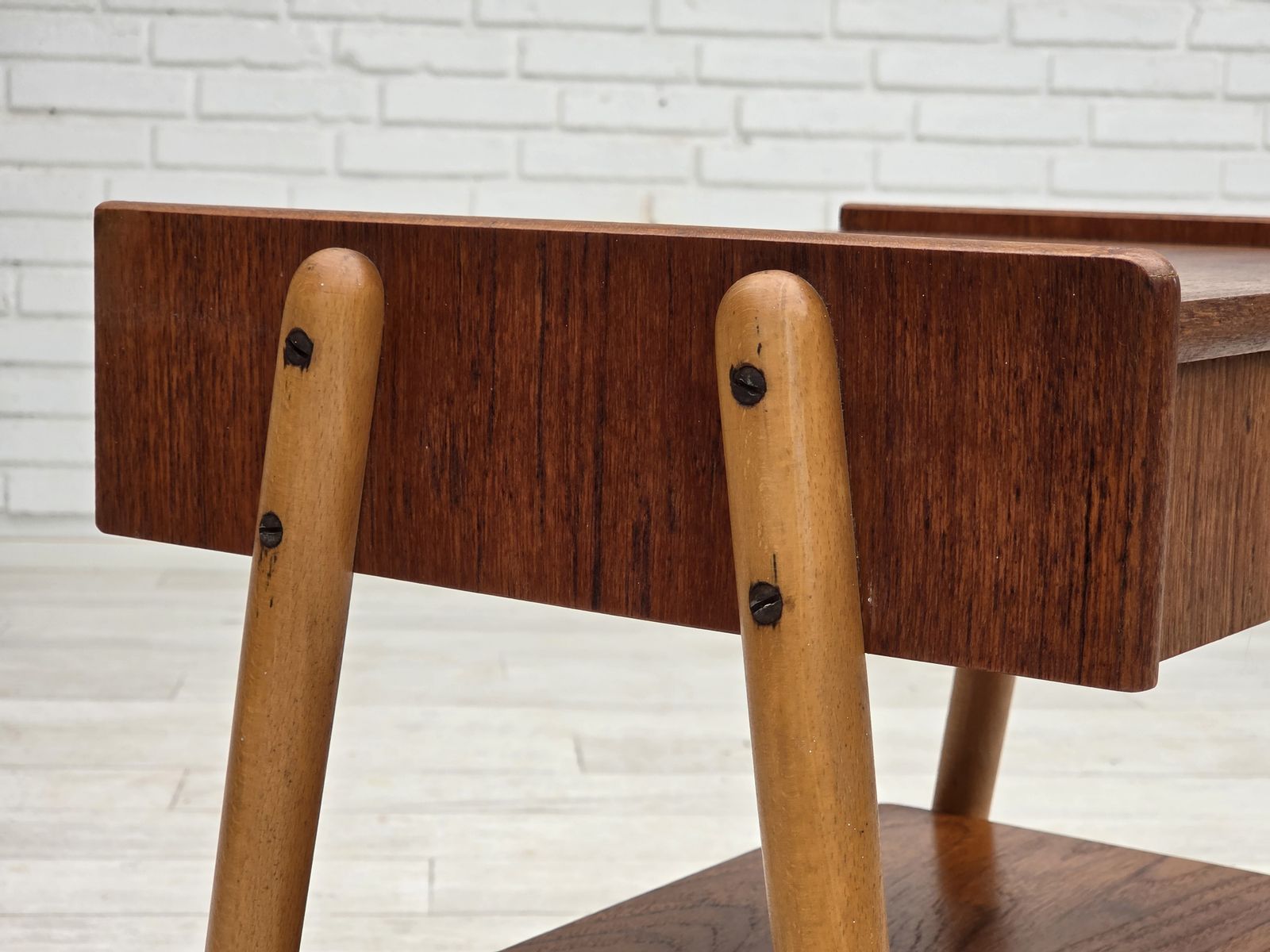 photo furniture 1970s, Swedish Side Table By Ab Carlstrom With Drawer, Teak Wood.