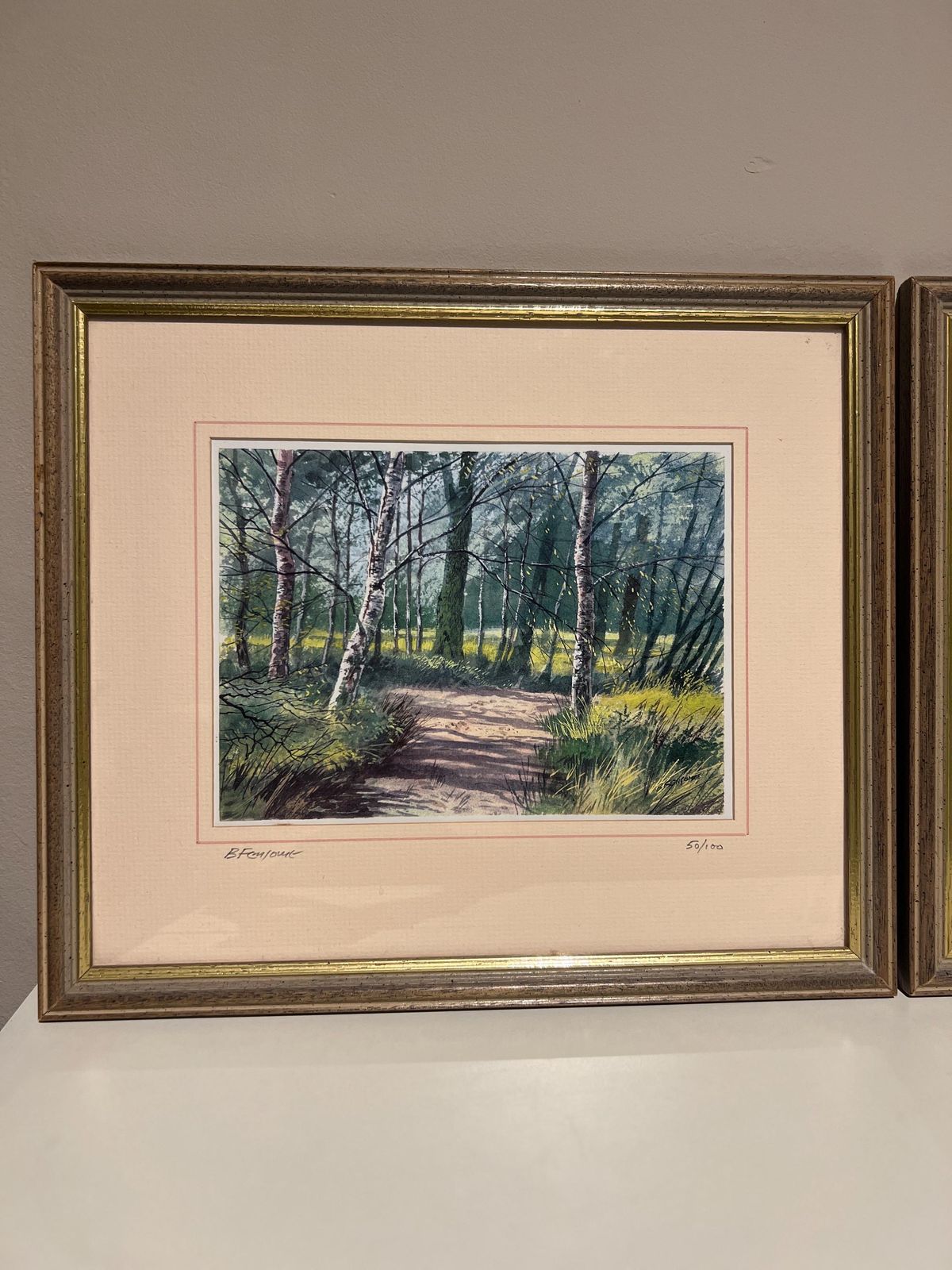 Set Of 2 Signed Limited Edition Brian Fensome Prints – Waresley Wood & Gamlingay Wood photo for sale