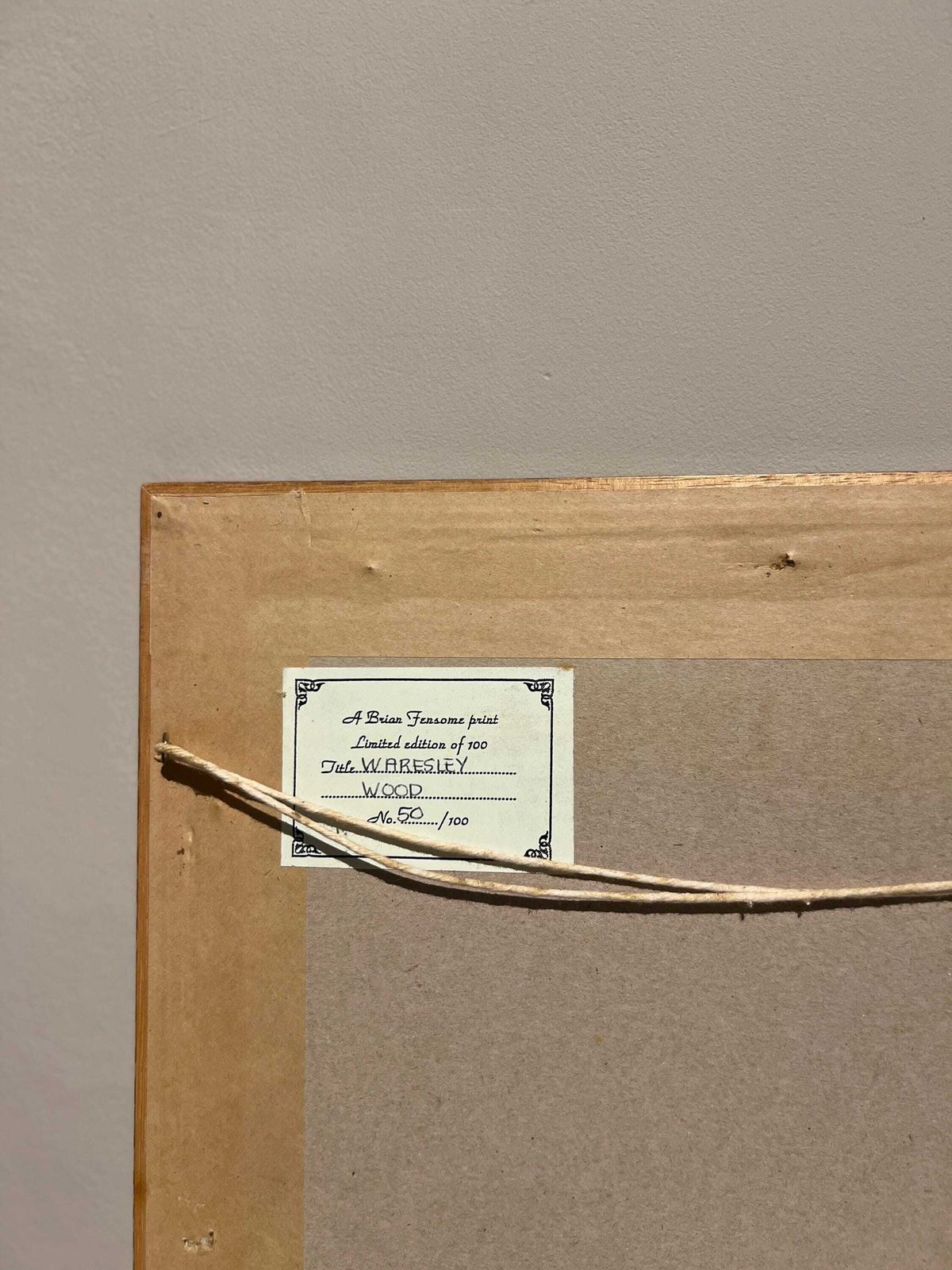 photo furniture Set Of 2 Signed Limited Edition Brian Fensome Prints – Waresley Wood & Gamlingay Wood