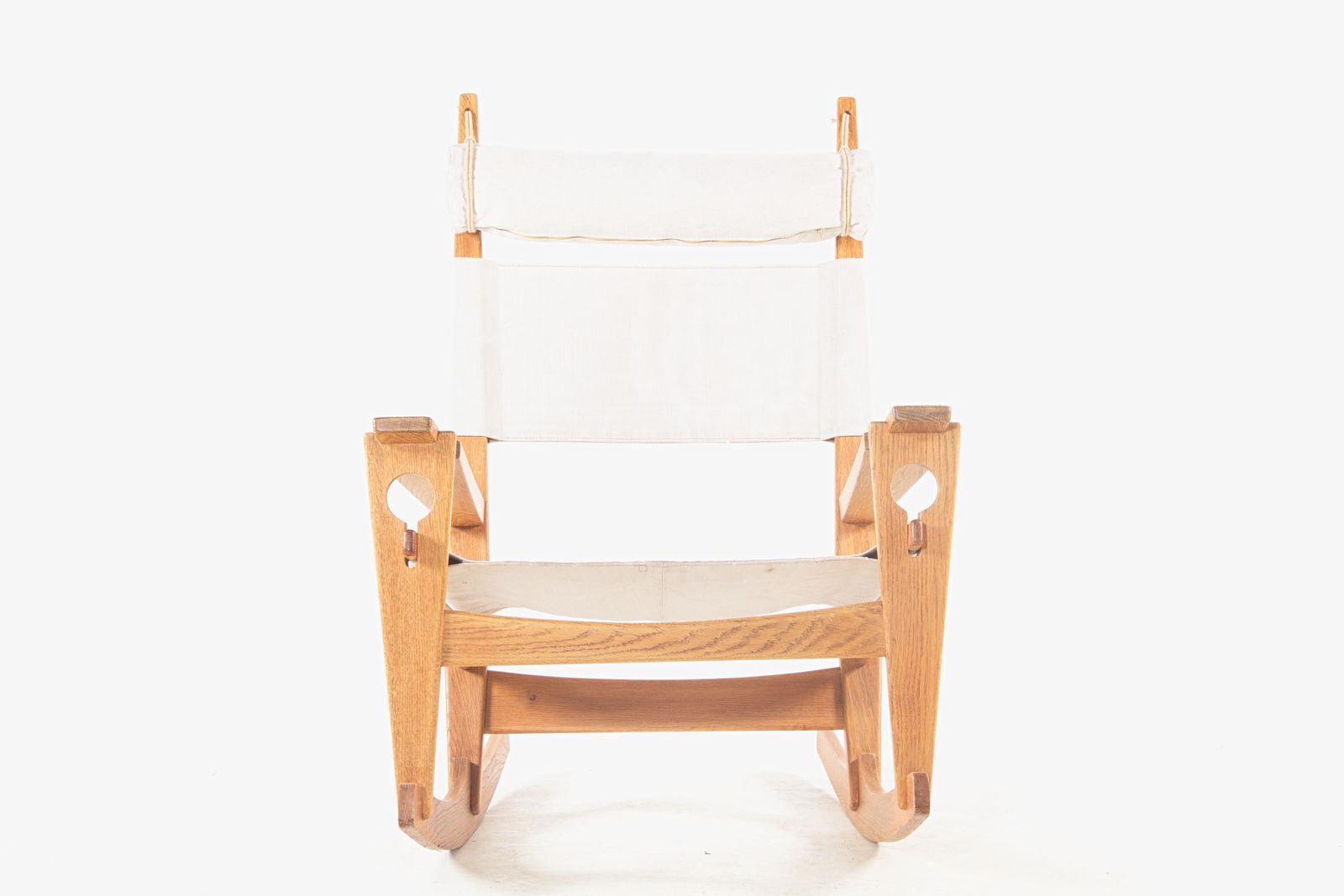 Rocking Chair "Keyhole Chair" By Hans Wegner For Getama. Ge 673. Cover Fabric Partly Restored photo furniture