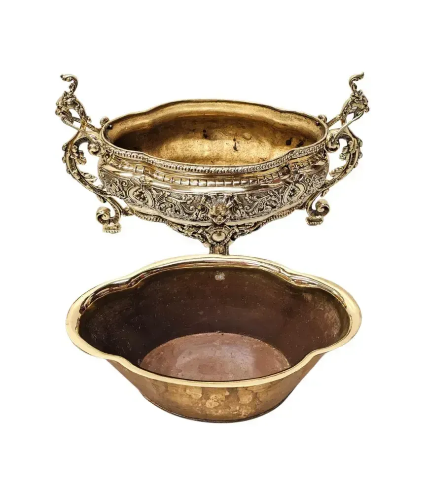 A Very Rare 19th Century Polished Brass Jardiniere Or Planter photo furniture