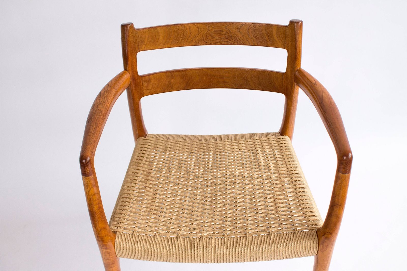 1 Of 2 Niels Moller Model 67 Armchair, 1976 – Restored Teak & Danish Cord Weaving photo furniture