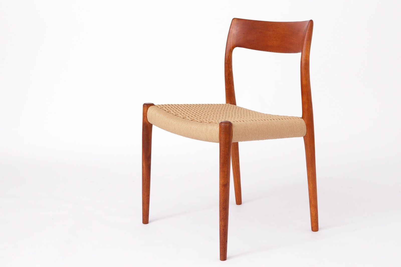 4 Niels Otto Møller Model 77 Chair – 1960s Teak & Danish Cord photo furniture