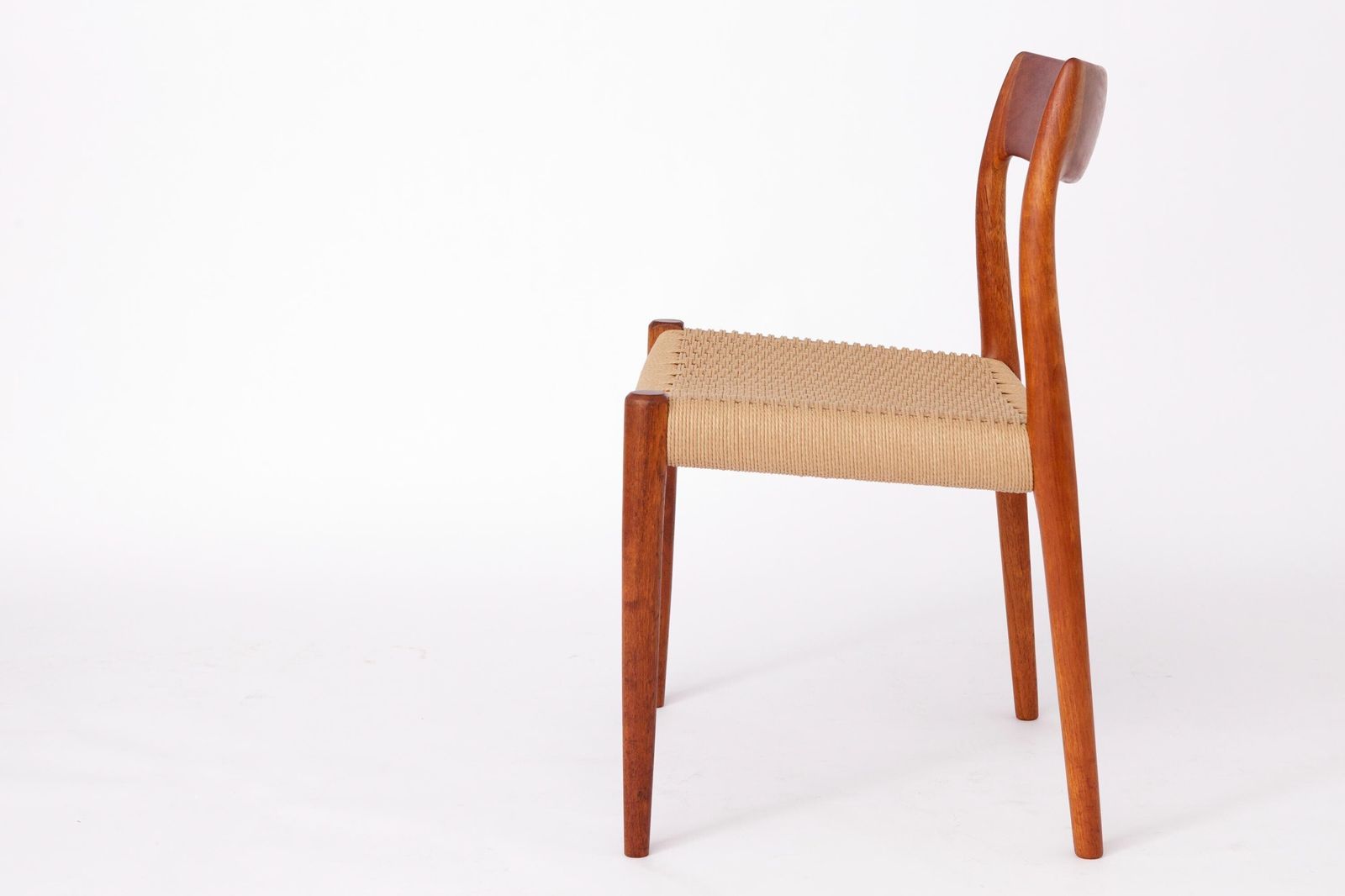 4 Niels Otto Møller Model 77 Chair – 1960s Teak & Danish Cord photo for sale