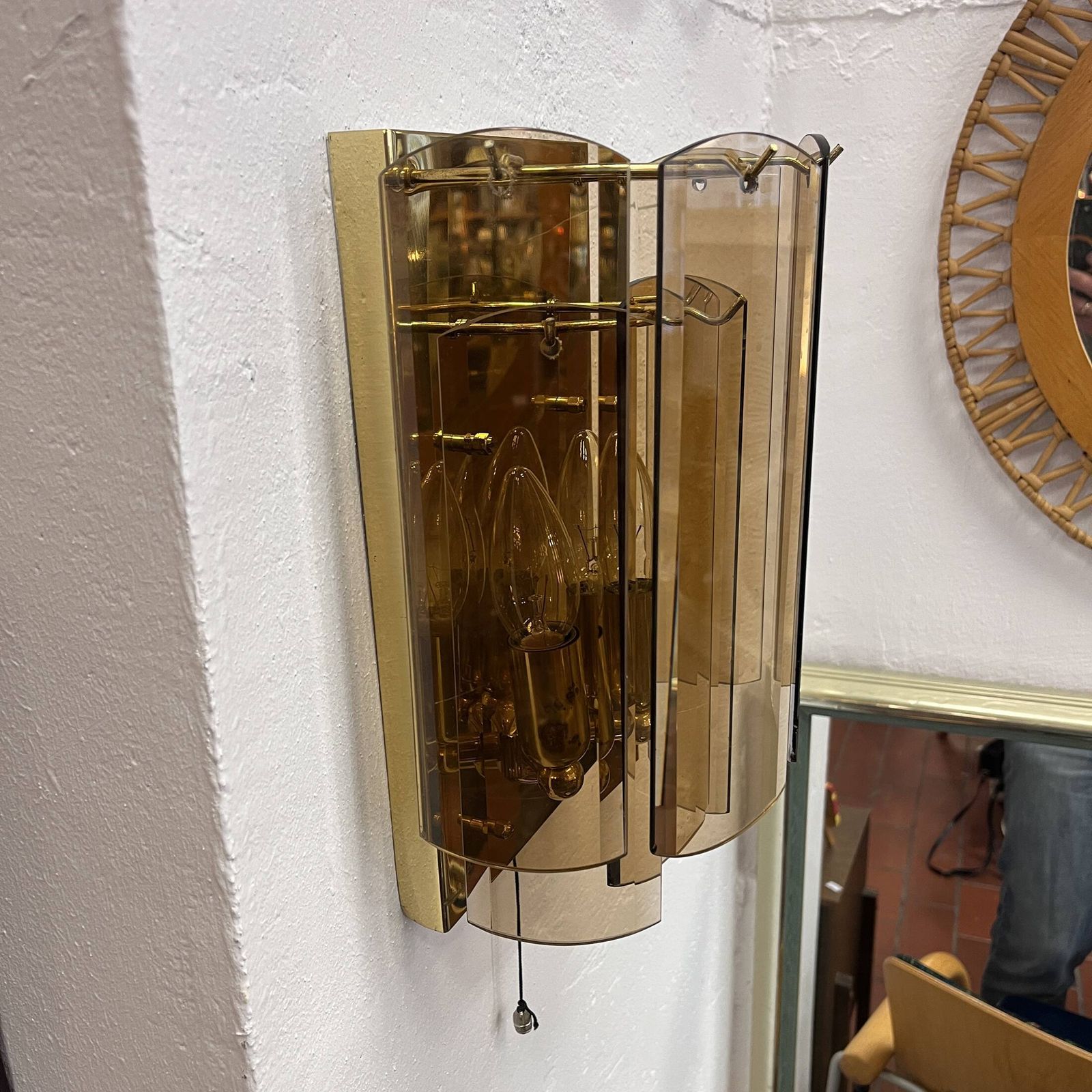 Page 1 Of 18 Wall Lamp Sconce In Hollywood Regency Style, Sölken Leuchten, Germany, 1980 photo for sale