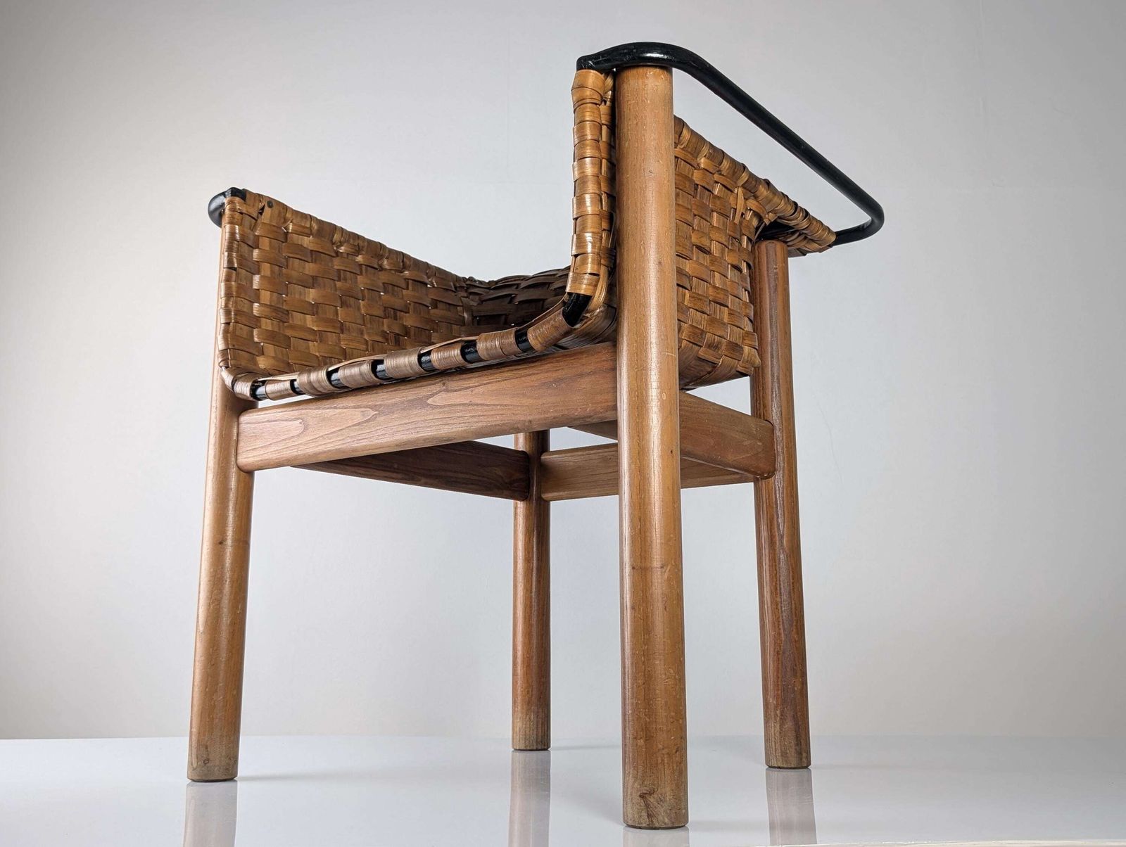 Handcrafted Braided Chestnut Chair, National Crafts Award, Spain, 1980s photo buy