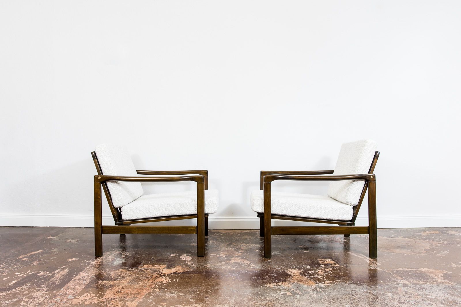 photo vintage Mid Century Modern Armchairs By Zenon Bączyk, 1960's, Set Of 2