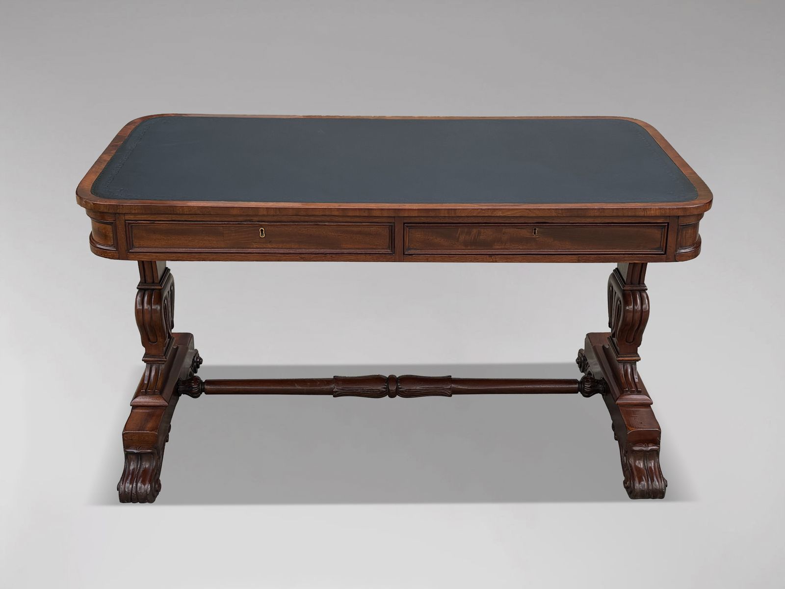 Early 19th Century William IV Period Mahogany Library Writing Table photo vintage