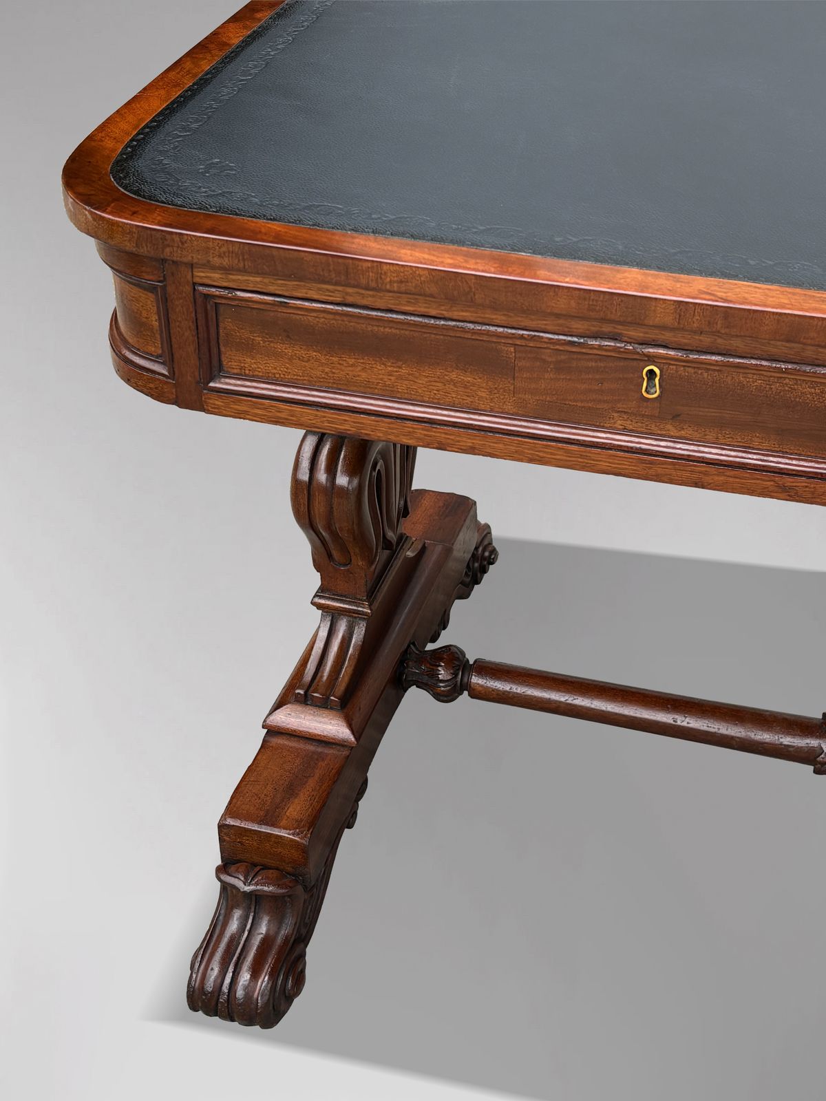 Furniture Early 19th Century William IV Period Mahogany Library Writing Table photo