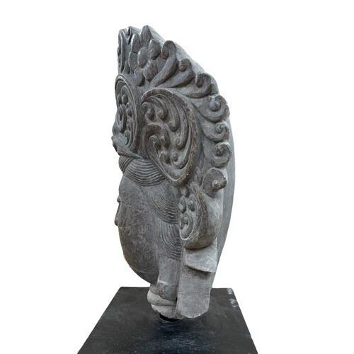 Rare Ancient Huge South Asia Carved Limestone Head Of Guanyin Bodhisatta   Tang / Song Dynasty C900 Ad photo Art