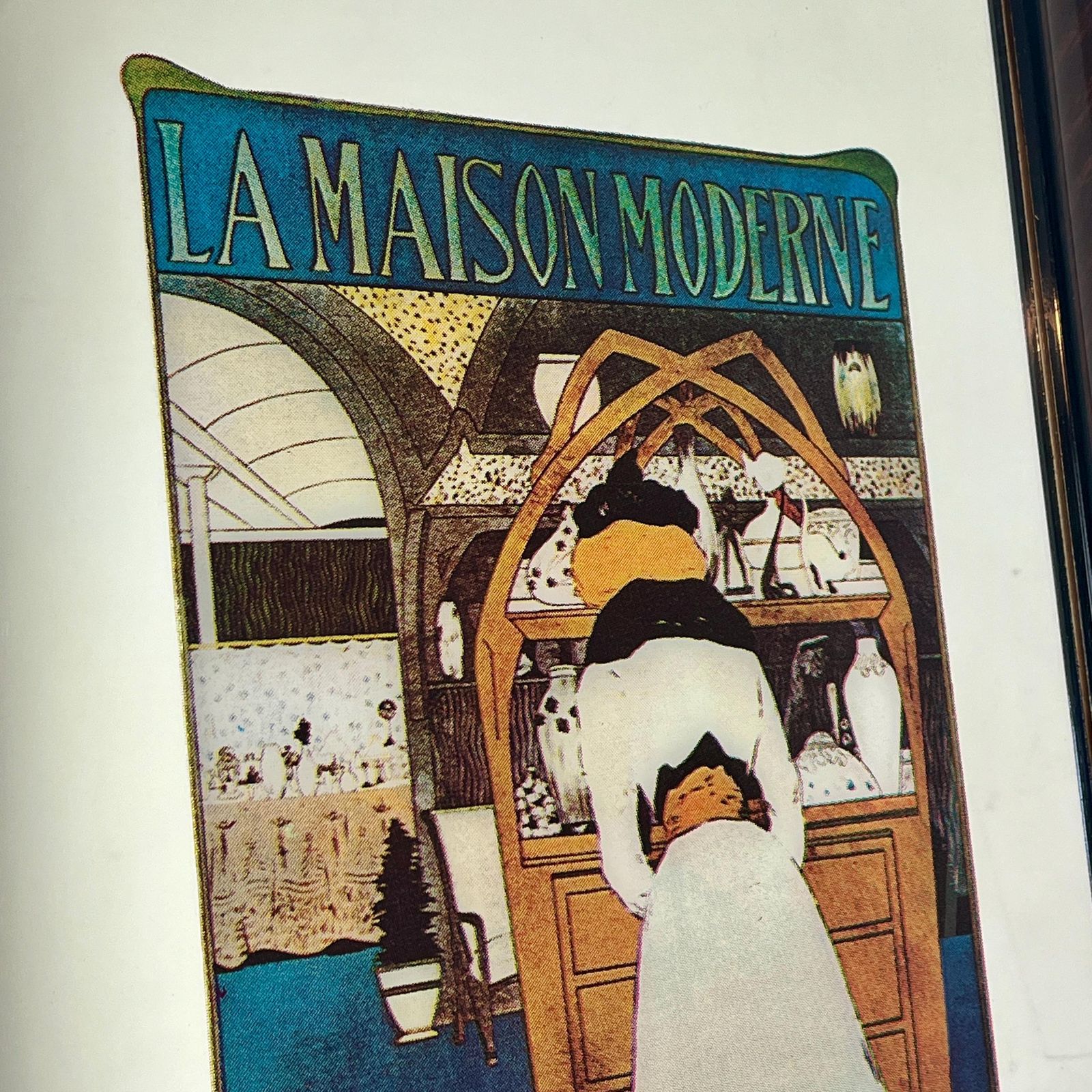 Beautiful Vintage Art Nouveau Mirror, La Maison Moderne, Maurice Biais, Paris Advertising, Home Picture, Art Gallery, French Belle Epoque photo for sale